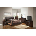 Roomfitters Upholstered Platform Bed Frame With Elegant Button Detailed Headboard No Box Spring Needed Dark Brown