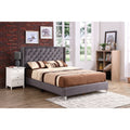 Roomfitters Upholstered Platform Bed Frame With Elegant Wingback Nailhead Trim Headboard No Box Spring Required