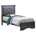 Roomfitters Upholstered Platform Bed Frame With Led Button Detailed Headboard No Box Spring Needed