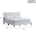 Roomfitters Upholstered Platform Bed Frame With Minimalist Padded Rectangular Headboard No Box Spring Needed
