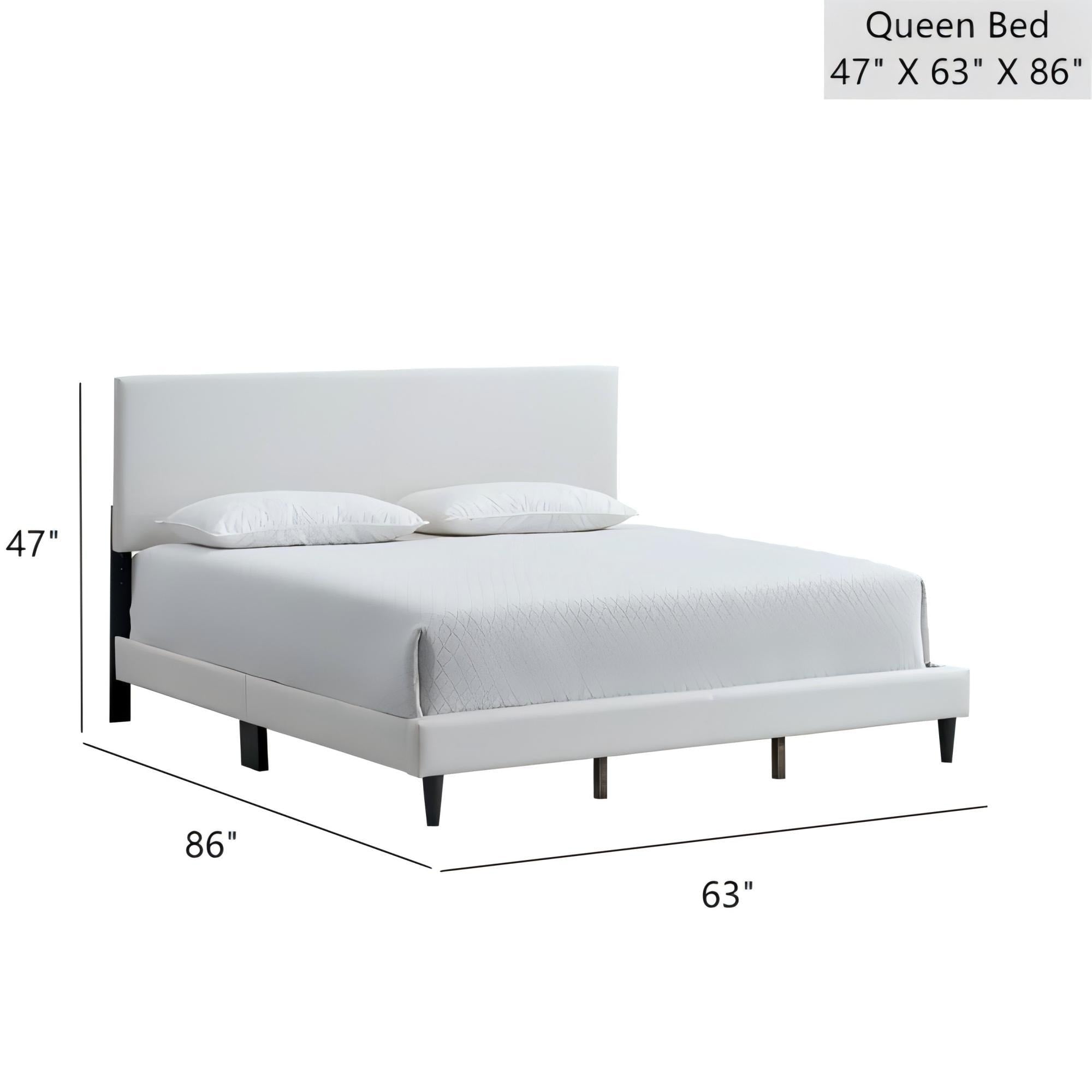 Roomfitters Upholstered Platform Bed Frame With Minimalist Padded Rectangular Headboard No Box Spring Needed