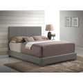 Roomfitters Upholstered Platform Bed Frame With Modern Panel Headboard Mattress Foundation No Box Spring Needed