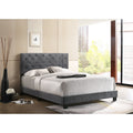 Roomfitters Upholstered Platform Bed Frame With Nailhead Trim And Diamond Pattern Headboard No Box Spring Needed