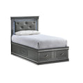 Roomfitters Upholstered Storage Bed Frame With Button Detailed Headboard No Box Spring Needed