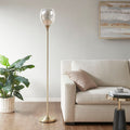 Roomfitters Uplight Floor Lamp With Mercury Glass Bowl Shade And Antique Brass Metal Finish Led Bulb Included
