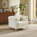 Roomfitters Velvet Chesterfield Accent Chair Upholstered Armchair With Gold Legs And Nailhead Trim For Living Room