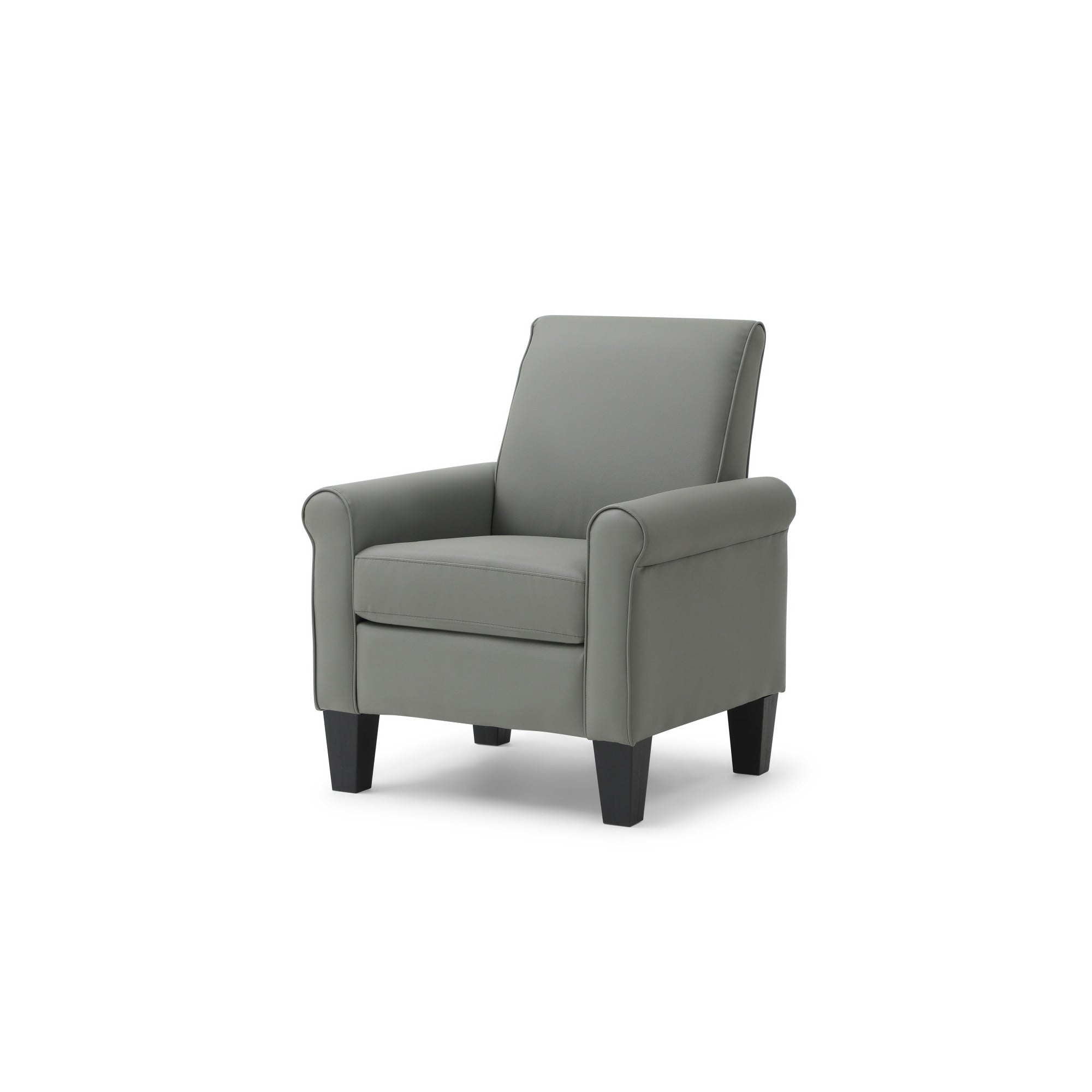 Roomfitters Vineland Faux Leather Accent Chair Rolled Arm Occasional Seat High Back Armchair With Black Legs