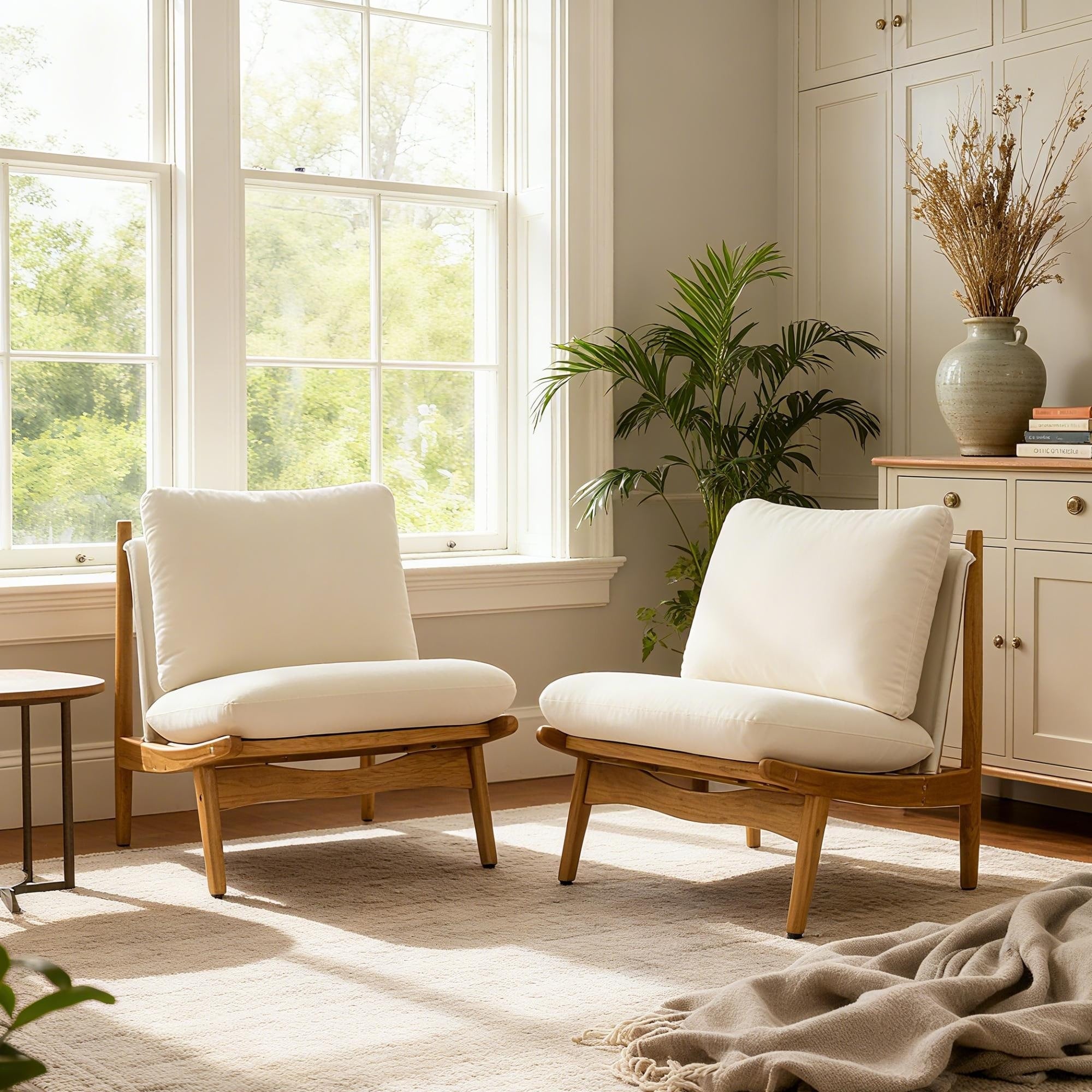 Roomfitters Vista Accent Chairs Set Of 2 Mid Century Scandi Armchairs Natural Wood Frame Ergonomic Lounge