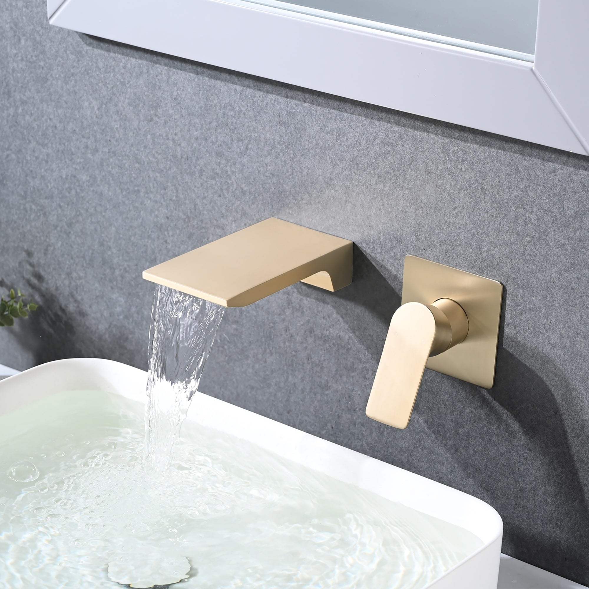 Roomfitters Waterfall Bathtub Faucet Wall Mounted Single Handle Bathroom Tub Filler Spout With Rough In Valve