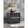 Roomfitters Wave 2 Drawer Smart Nightstand Wood Grain Led Light Accents Fully Assembled Tech End Table