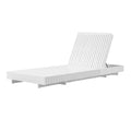 Roomfitters White Acacia Wood Outdoor Chaise Lounge Adjustable Reclining Sun Lounger Luxury Slatted Patio Daybed Set