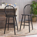 Roomfitters Windsor Back Wood Bar Stool With Spindle High Backrest For Kitchen Island Pub Counter Modern Farmhouse Black