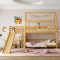 Roomfitters Wood House Bunk Bed Slide Storage Staircase Modern Playhouse Bed Frame With Safety Design