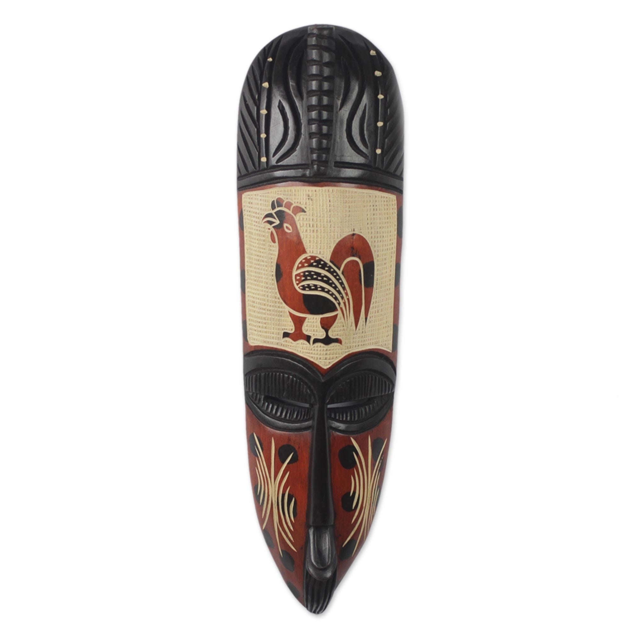 Rooster African Wood Mask