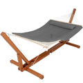 Rope Hammock With 12 14 Foot Adjustable Wooden Hammock Stand And Removable Pad 164 52 53 In