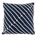 Rope Stitch Stripe Cotton Throw Pillow Nautical Textured Accent For Sofa Bed Layered Styling 20 X20