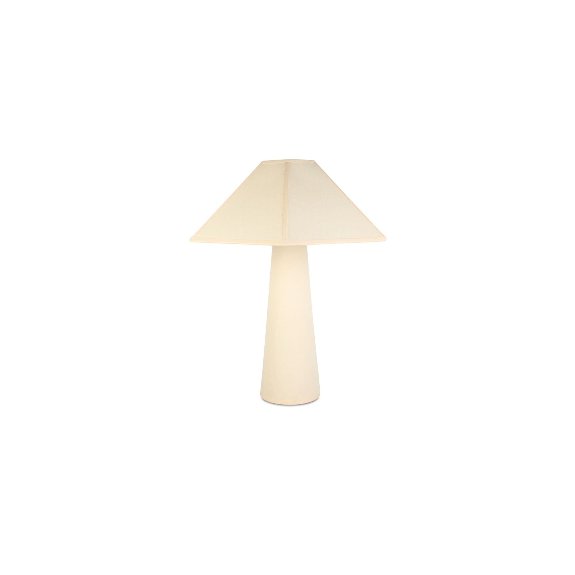 Rory Table Lamp Geometric Cotton Wrapped Shade Iron Base Cream