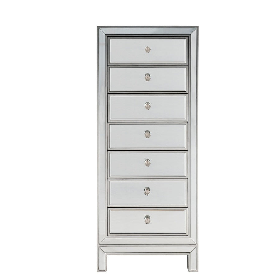 Lingerie Chest 7 Drawers 18 W X 15 D X 42 H In Antique Silver Paint