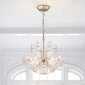 Rosa Modern 6 Light 17.7 Glam Clear Glass Flower Chandelier