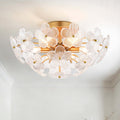 Rosa Modern 6 Light 17.7 Glam Clear Glass Flower Crystal Flush Mount
