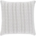 Rosali Knit Light Gray Feather Down Or Poly Filled Throw Pillow 20 Inch
