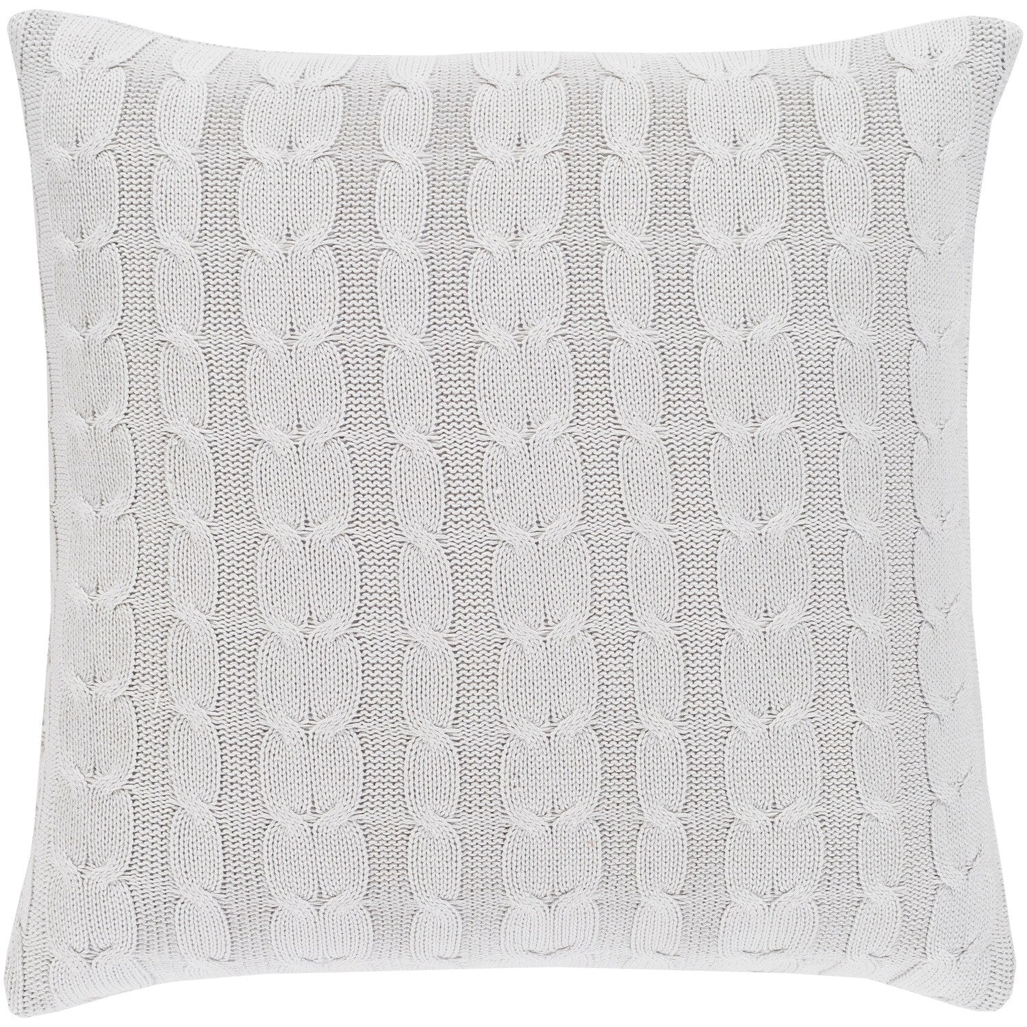 Rosali Knit Light Gray Feather Down Or Poly Filled Throw Pillow 20 Inch