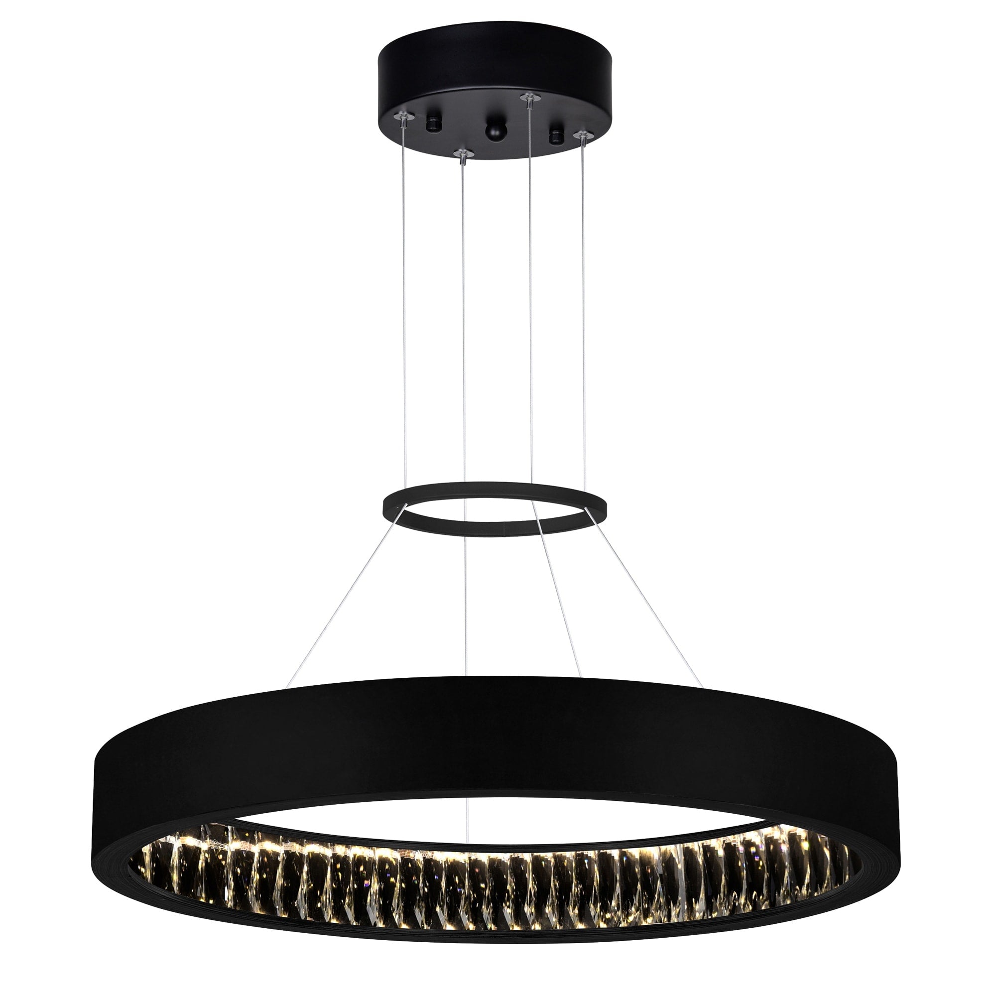 Matte Black Finish Stainless Steel Led Modern Chandelier
