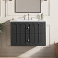Rosdale Modern 30 Floating Bathroom Vanity With Ceramic Sink Oval Knobs Soft Close Drawers By Gdfstudio