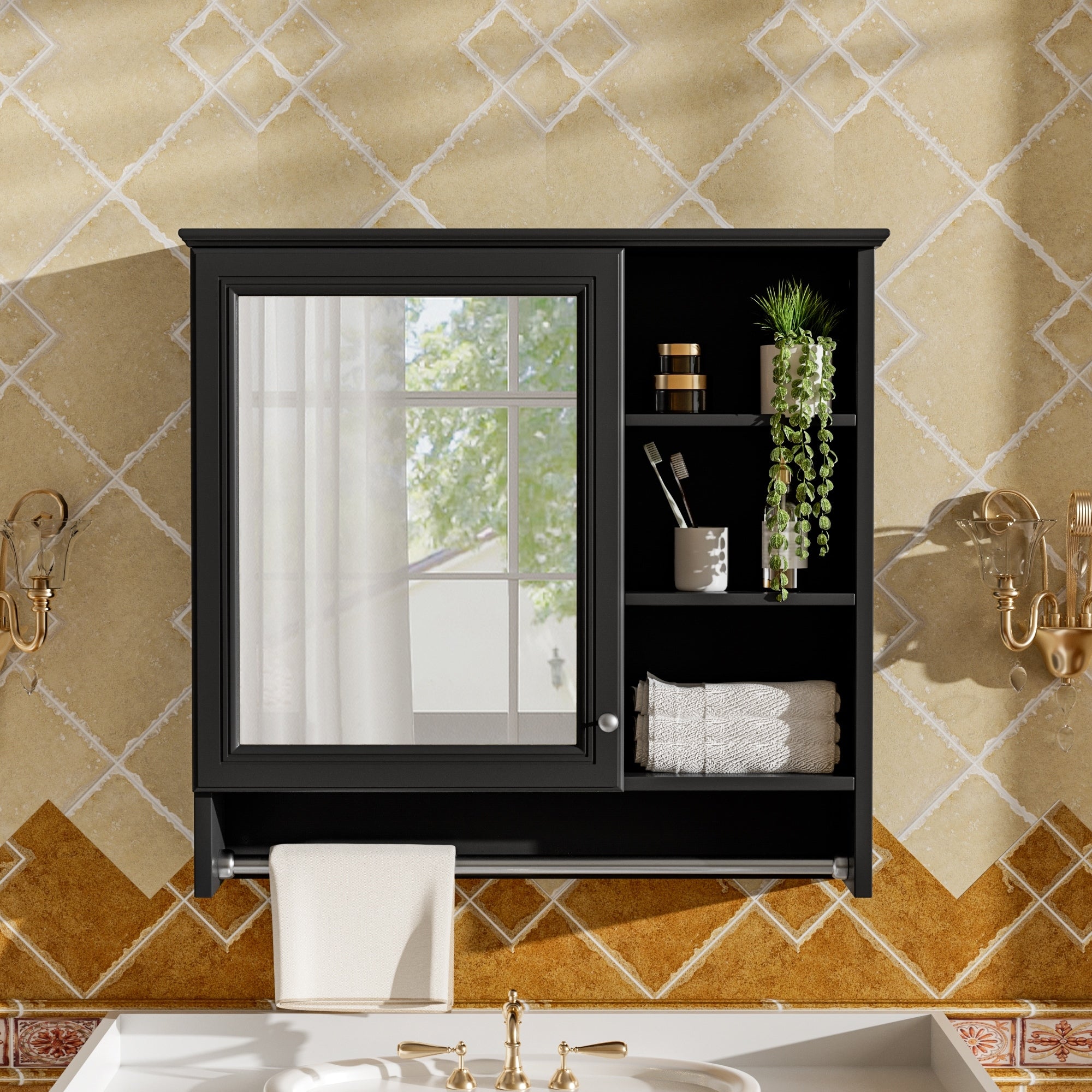 Rosdale Modern Mirror Cabinet With Adjustable Shelves Soft Close Hinges And Wall Mounted Storage By Gdfstudio