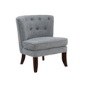 Rose Accent Chair Button Tufted Wingback Dark Gray Polyester Brown
