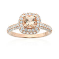 Pinctore Rose Gold Plated Silver Morganite Ring