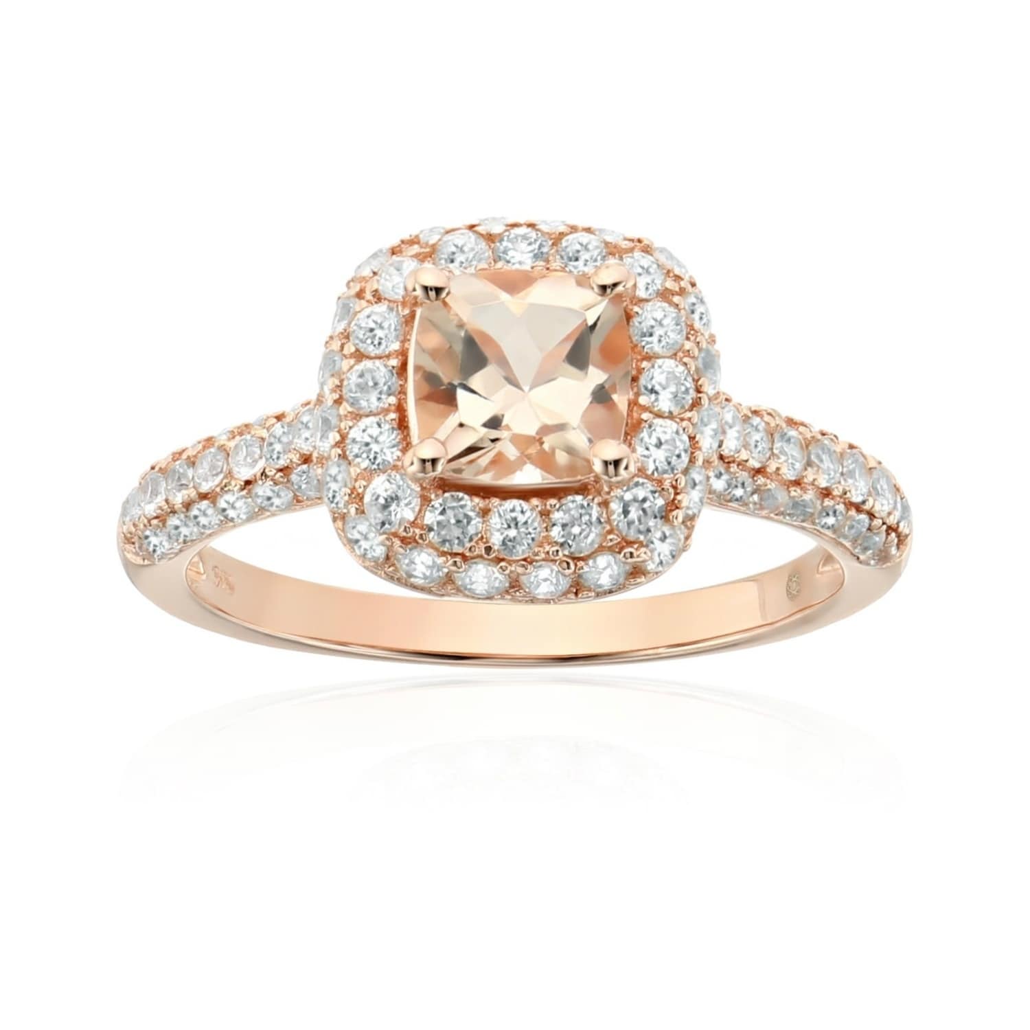 Pinctore Rose Gold Plated Silver Morganite Ring