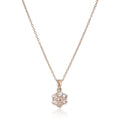 Pinctore Rose Gold Plated Silver Morganite Flower Pendant Necklace 18 Pink