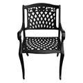 Rose Traditional Outdoor Mesh Lattice Aluminum Bronze Dining Chair