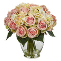 Nearly Natural Rose And Hydrangea Bouquet Artificial Arrangement
