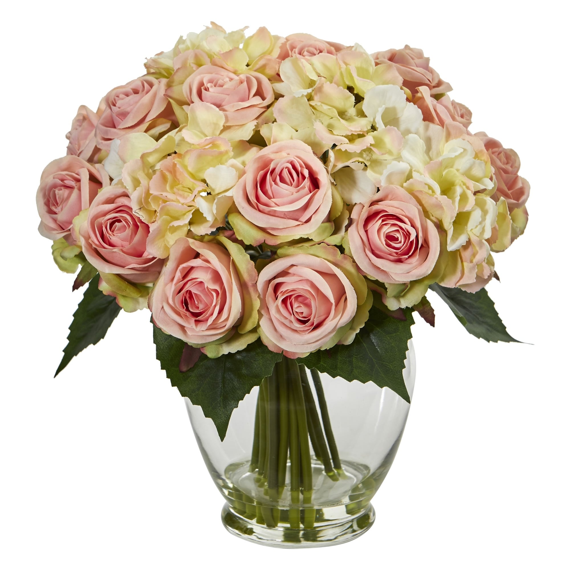 Nearly Natural Rose And Hydrangea Bouquet Artificial Arrangement