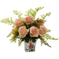 Rose And Maiden Hair Arrangement In Planter