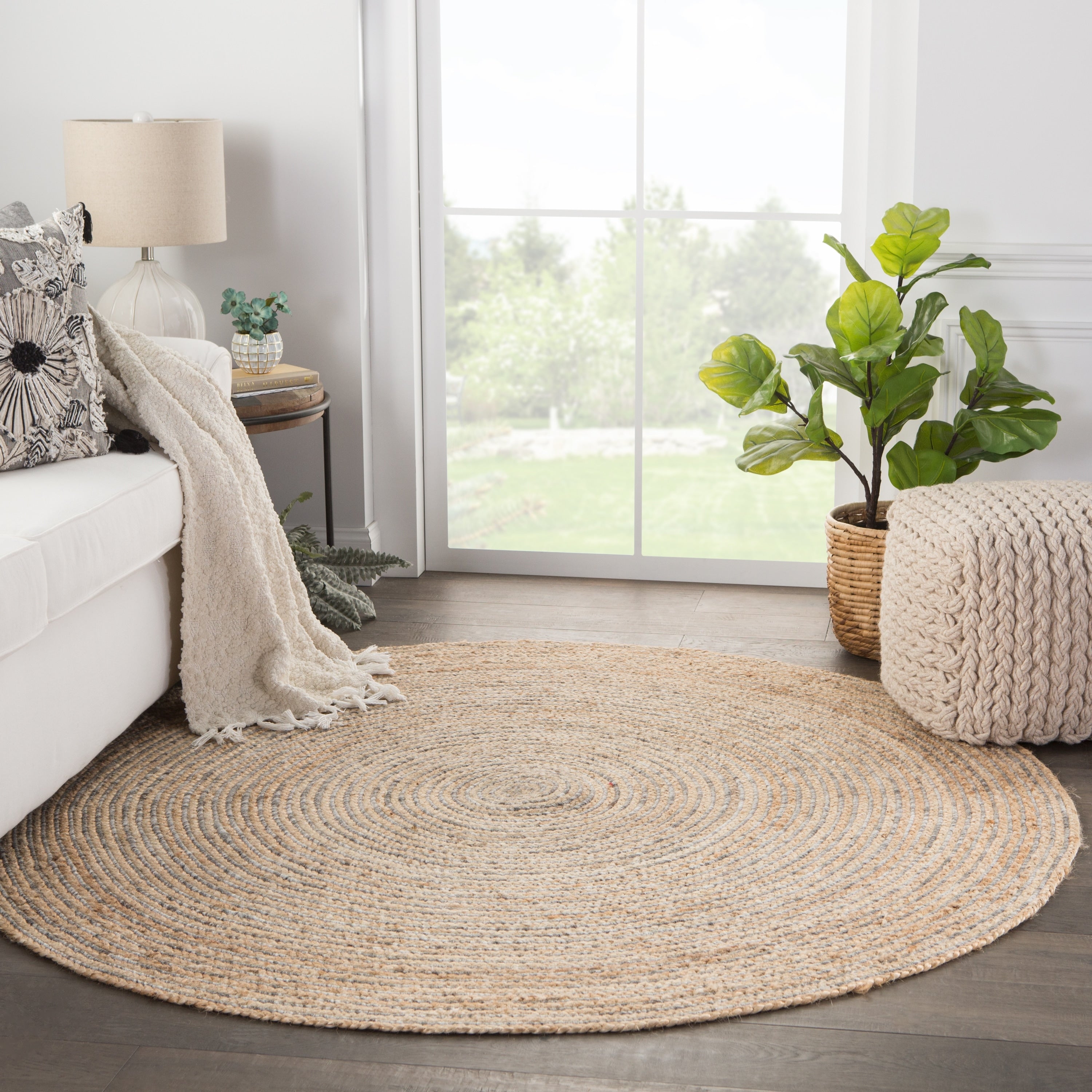 Rosen Natural Solid Round Area Rug