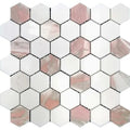 Rosendal 12X12 In. Polished Thassos Norway Rose Hexagon Mosaic Wall And Floor Tile 4.83 Sq Ft Case 5 Pack