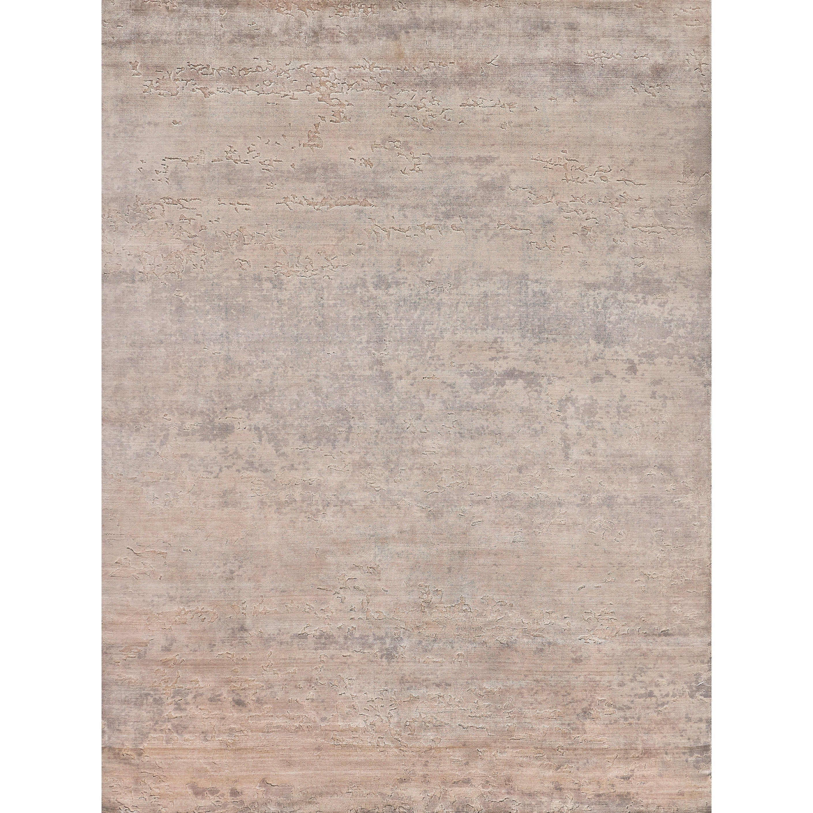 Roset Handloomed Bamboo Silk Beige Blue Area Rug 12 X 15