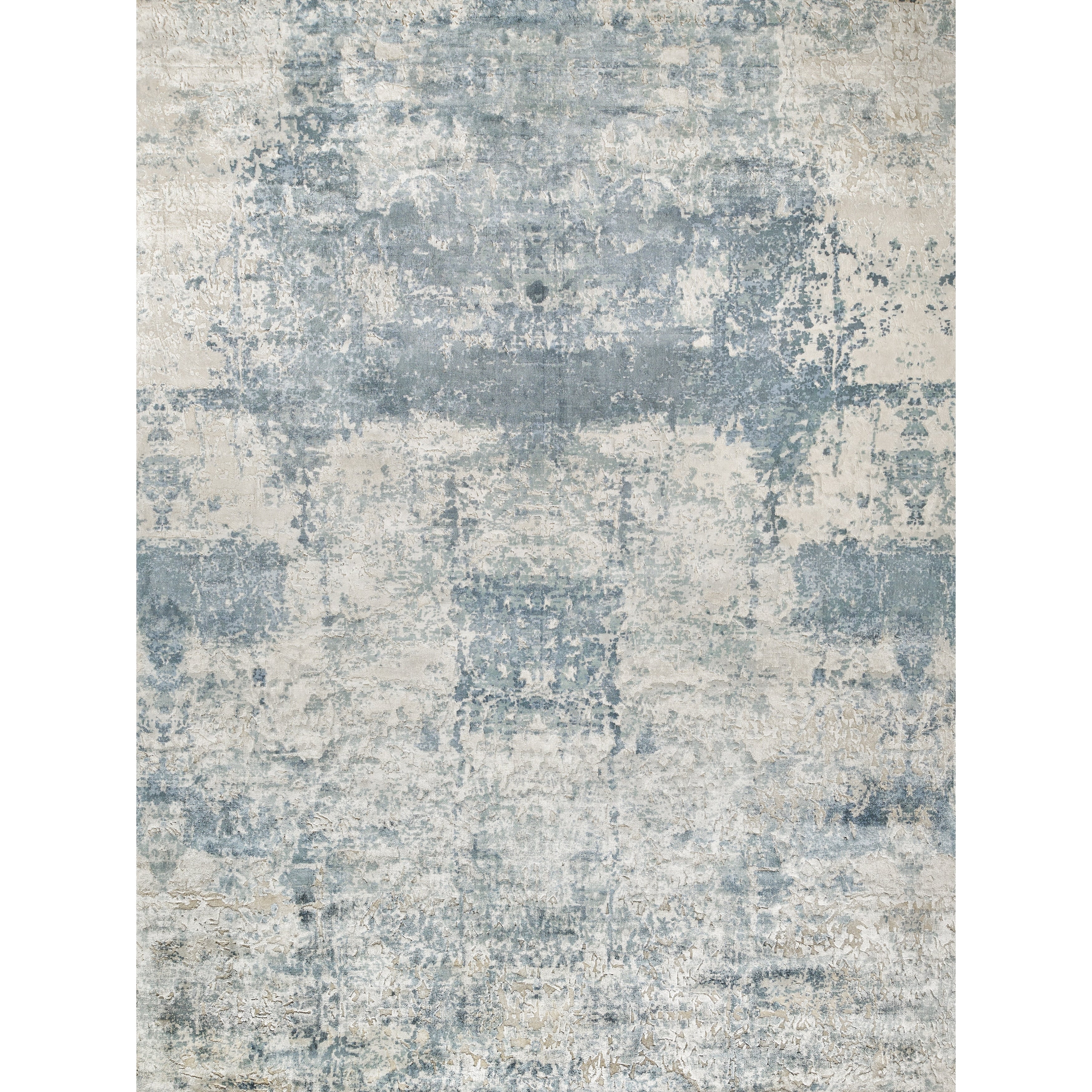 Roset Handloomed Bamboo Silk Blue Area Rug