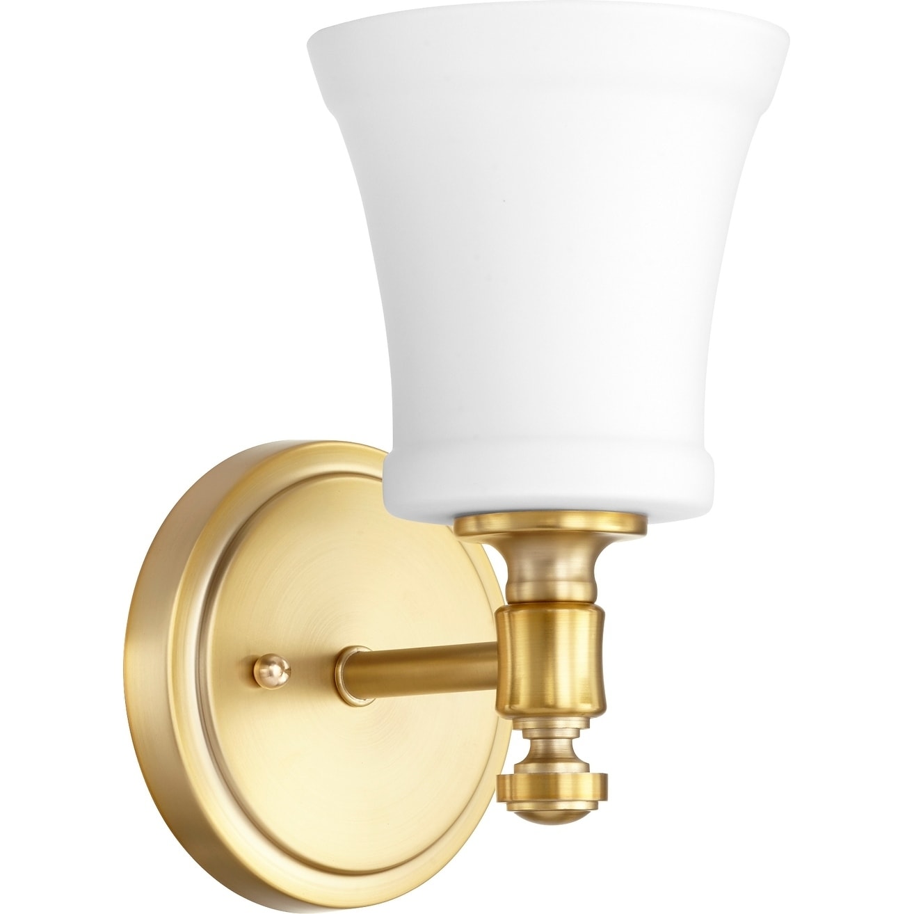 Rossington Aged Brass And Satin Opal 1 Light Wall Light