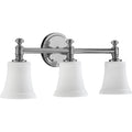 Rossington Chrome And Satin Opal 2 Light Vanity Lighting