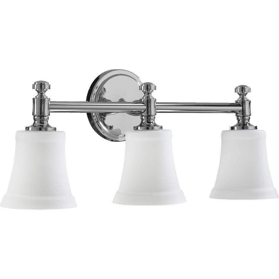Rossington Chrome And Satin Opal 2 Light Vanity Lighting