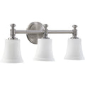 Rossington Satin Nickel And Satin Opal 3 Light Vanity Lighting