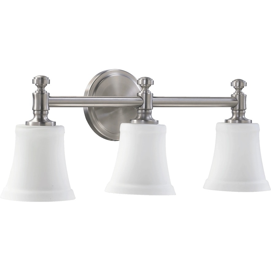 Rossington Satin Nickel And Satin Opal 3 Light Vanity Lighting