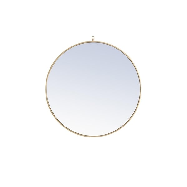 Strick Bolton Patti Metal 36 Inch Round Mirror With Decorative Hook