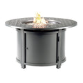Aluminum Outdoor 44 In. Round Propane Fire Table With Wind Blockers Fire Beads Lid And Fabric Cover In Antique Copper Finish