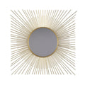 Round Accent Mirror With Sunburst Design Gold And Silver