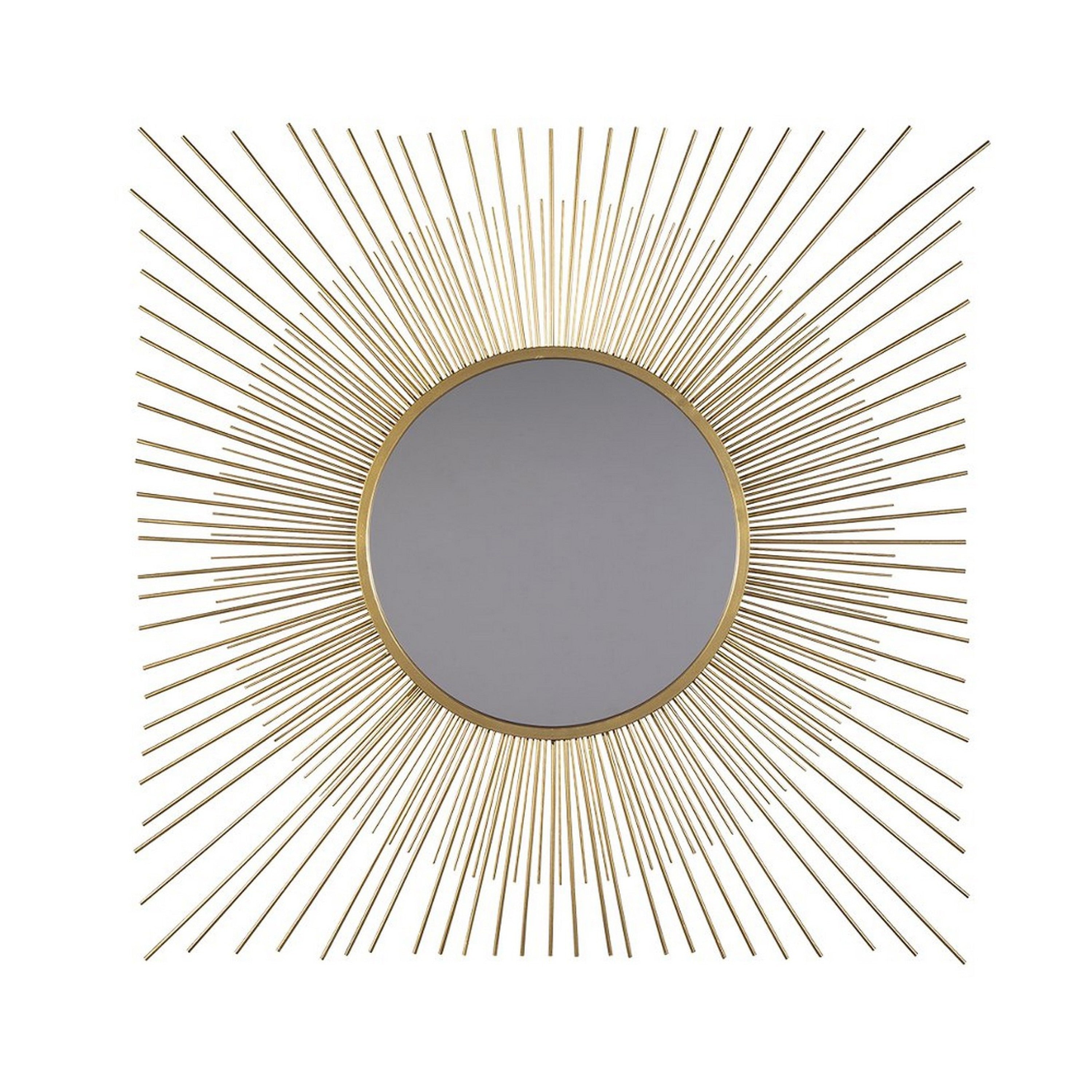 Round Accent Mirror With Sunburst Design Gold And Silver
